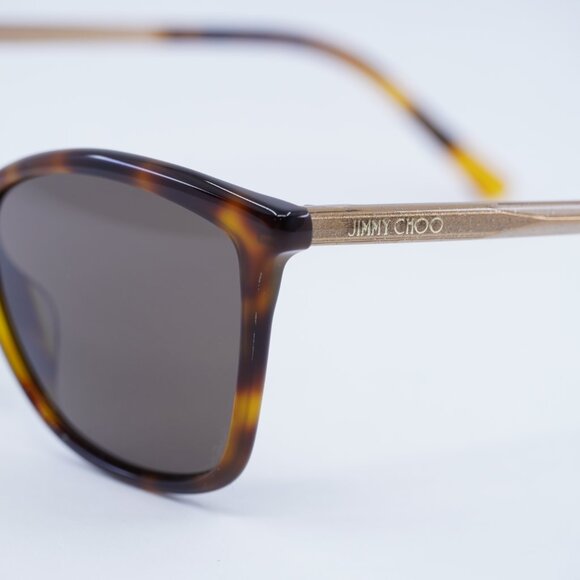 Jimmy Choo BA/G/S 0086 70 Sunglasses Havana/Gold Cat Eye Frame, Brown Lenses - Picture 2 of 8